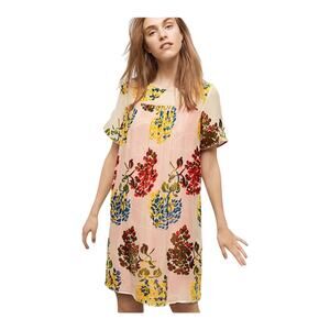 Anthropologie Maeve Market Swing Dress Women Small Velvet Floral